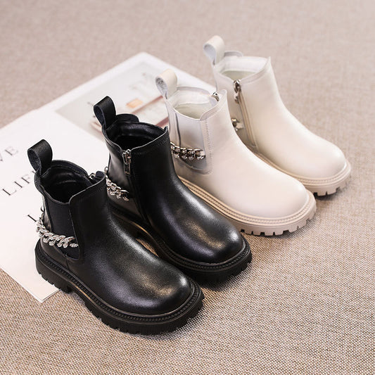 Girls British Style Boots Fashion All-match