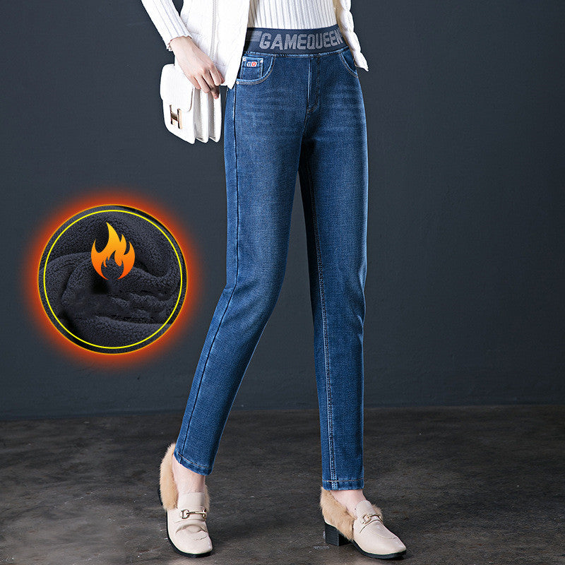 Women's Fashion Fleece Padded Jeans