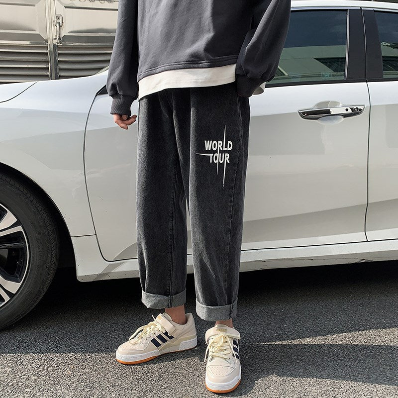 Jeans Men's Straight Tube Loose Fitting Korean Version
