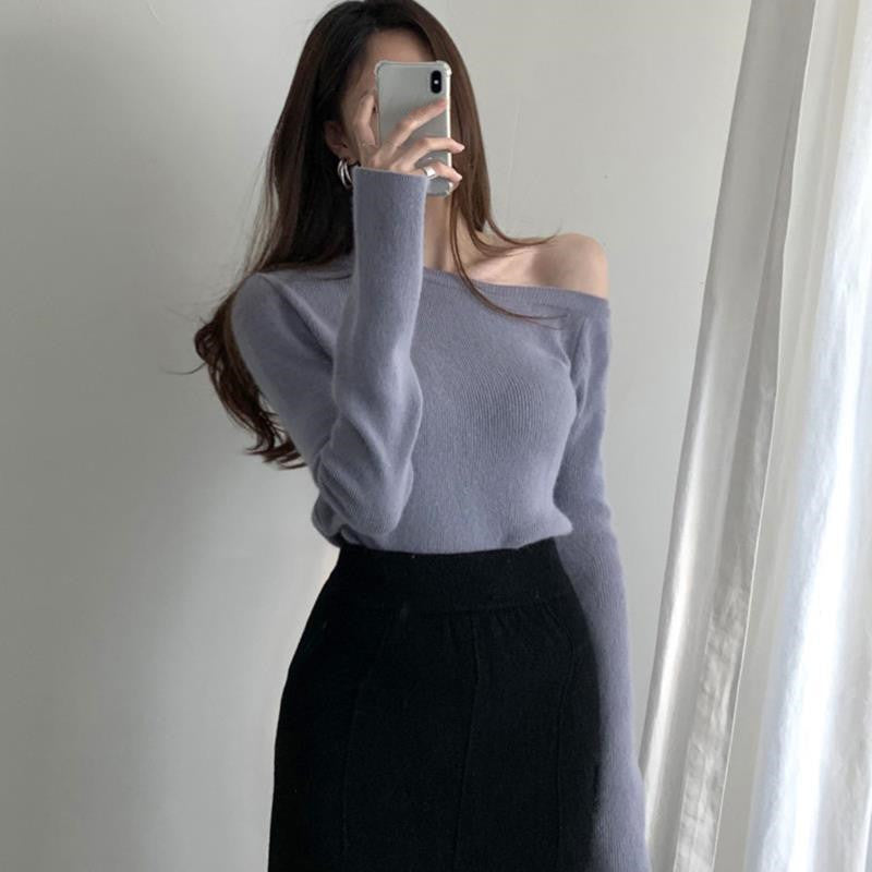 Elegant og slank langærmet sweater