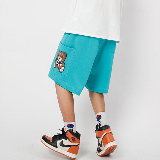 Fashion Printing Street Couple Loose Five-point Pants