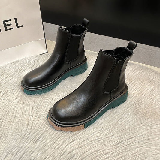 All-match Thick-soled Short Boots