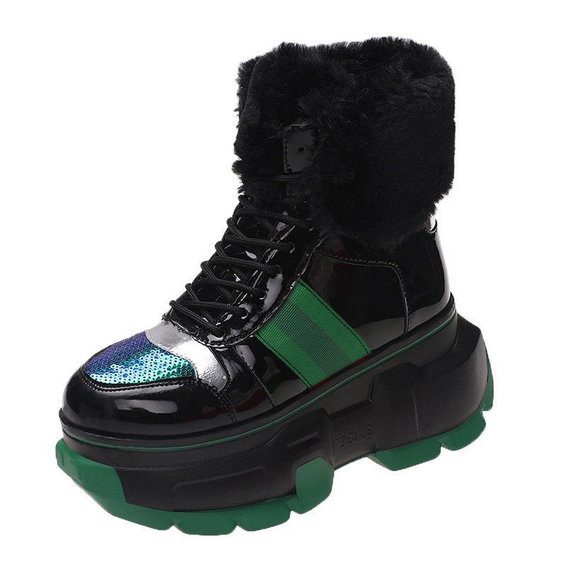 Thick-soled And Velvet Thickened Warmth Student Cotton Shoes