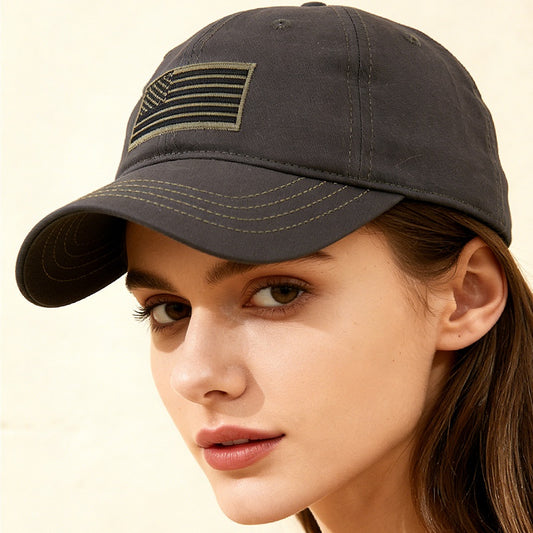 European And American Fashion Embroidered American Flag Baseball Cap With Soft Top, Wide Brim, Adjustable Sunshade, Baseball Cap Suitable For Outdoor Outings