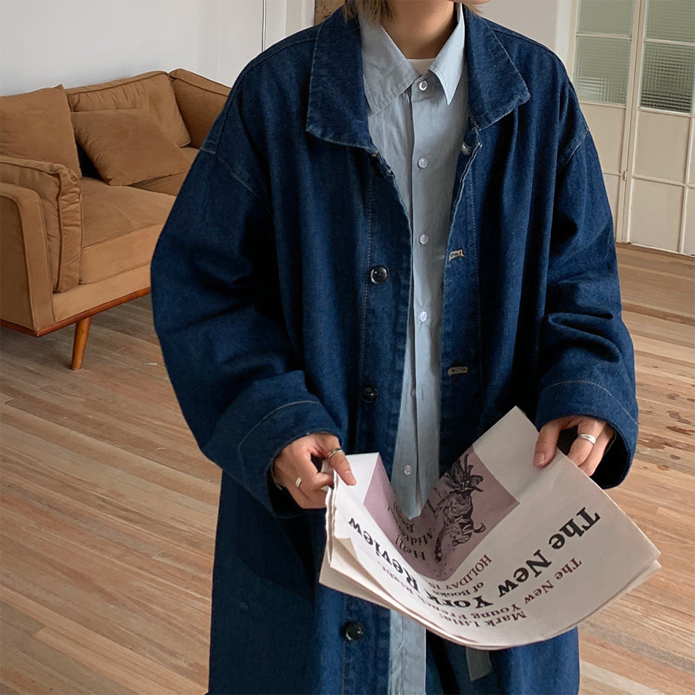 Autumn Mid-length Section Of The Japanese Jacket Hundred Washed Long-sleeved Tide