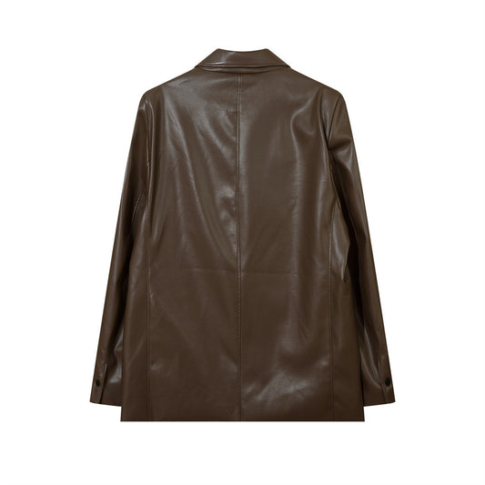 Men's Loose European And American Style Street Autumn And Winter Ruoshuai Motorcycle Clothing Leather Coat