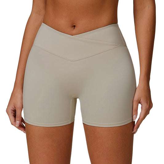 Cross High Waist Yoga Shorts Skinny Hip Raise Sports Shorts