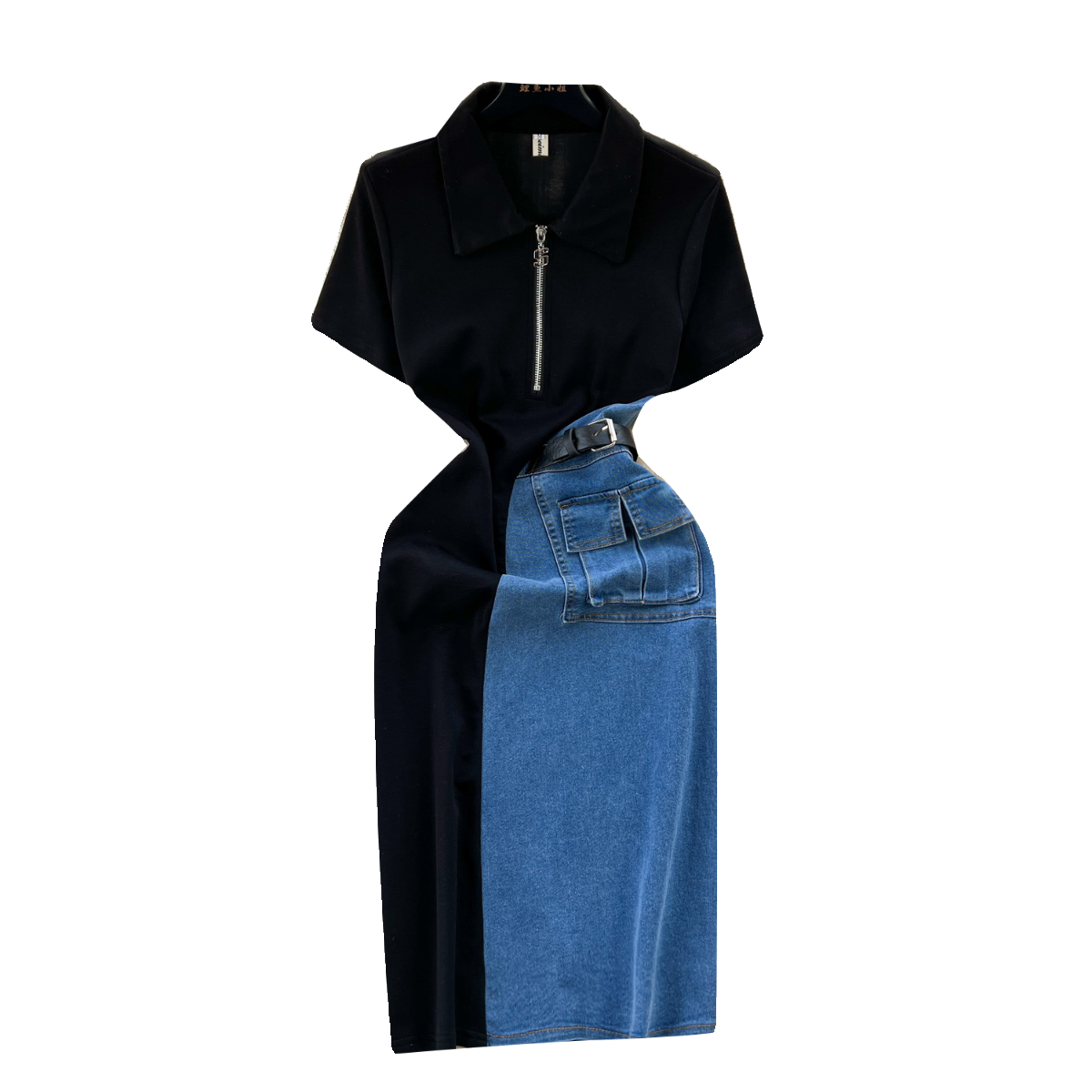 Retro Color-Block Patchwork Slim-Fit Dress For Women