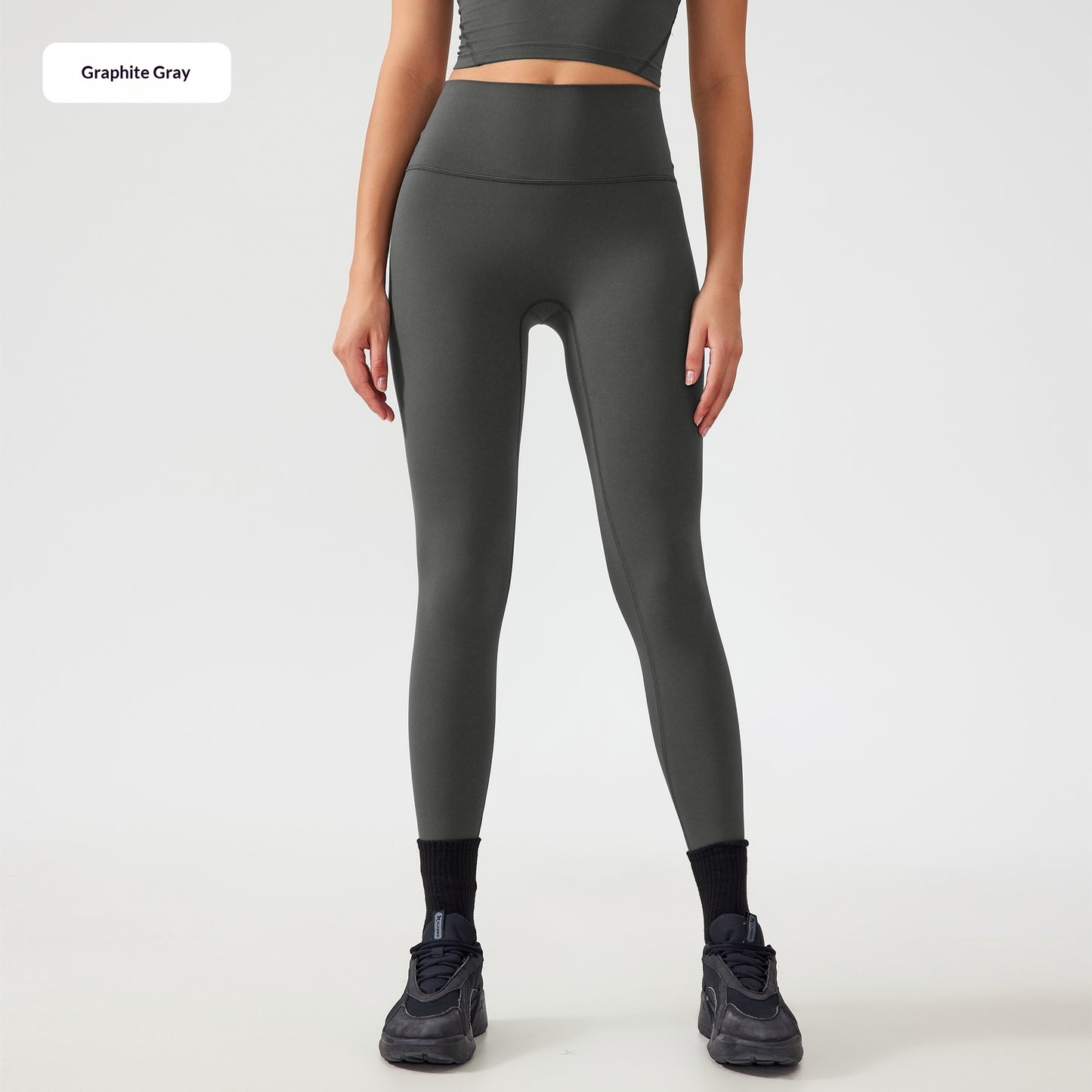 One Size Fits All Nude-Feel High-Waist Yoga Pants Tummy-Control Hip-Lifting For Fitness