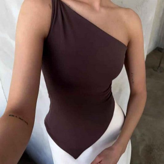 Womens Off-shoulder Top With An Asymmetrical Hem
