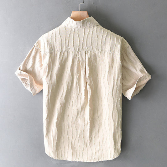 Men's Summer New Pure Cotton Short Sleeve Casual Shirt