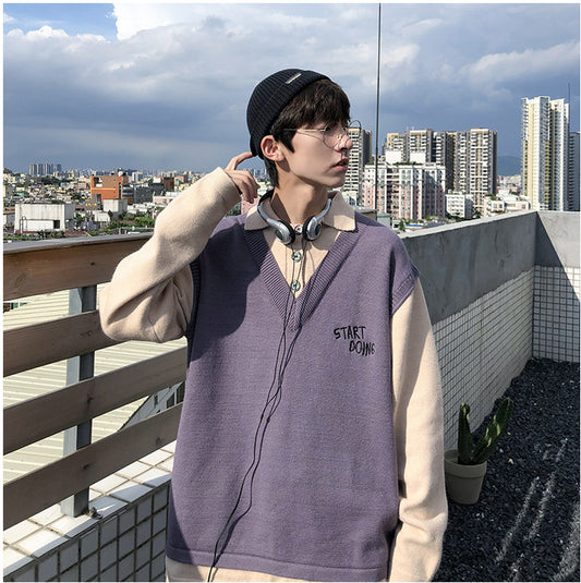 New Ins Couple Loose Sweater Men's Outer Wear