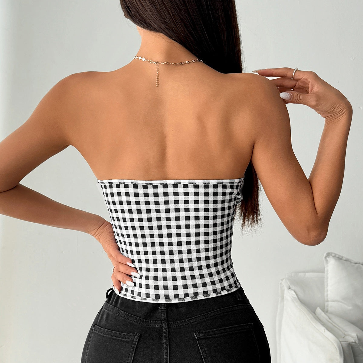 Stylish Strapless Fishbone Vest