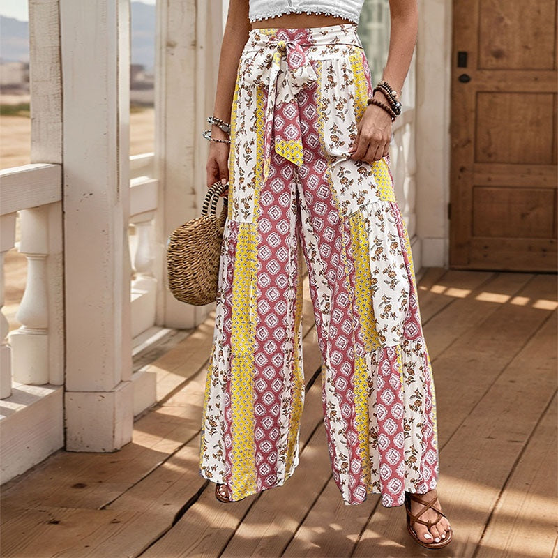 Women's Fashion Casual Ethnic Style Wide-leg Trousers