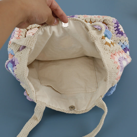 Creative Hand Weaving Stereo Flower Shoulder Bag