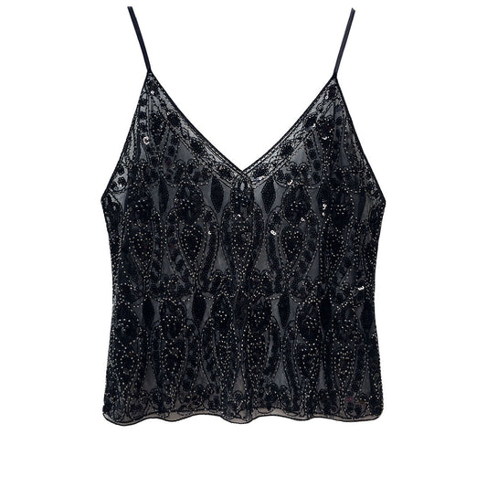 Heavy Embroidery Sequins Vest Shiny Small Sling
