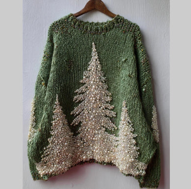 Womens Printed Crew-neck Sweatshirt Top