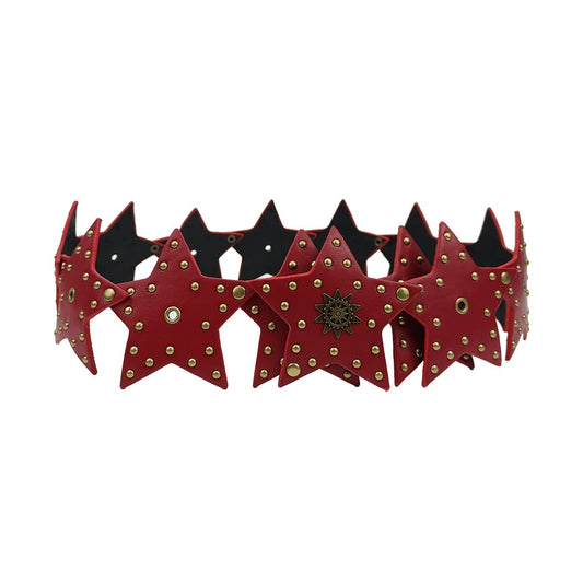 Exaggerated Waist Seal Five-pointed Star Patchwork Retro Street Women