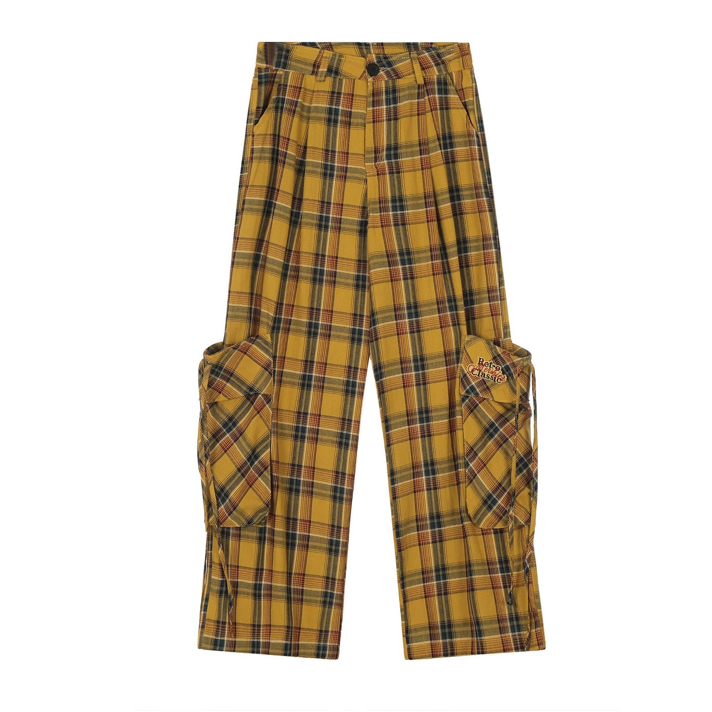 Women's Retro Plaid Casual Trousers