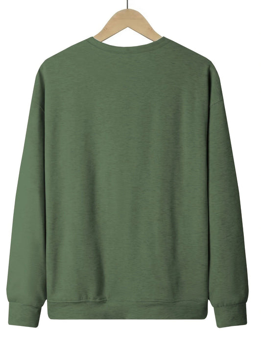 Sweatshirt med Bogstavprint, Casual Lange Ærmer, Rund Hals