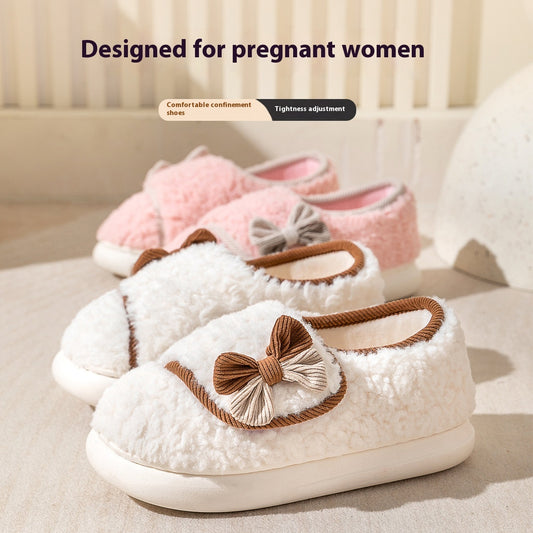 Indoor Home Warm Non-slip Fluffy Slippers Female