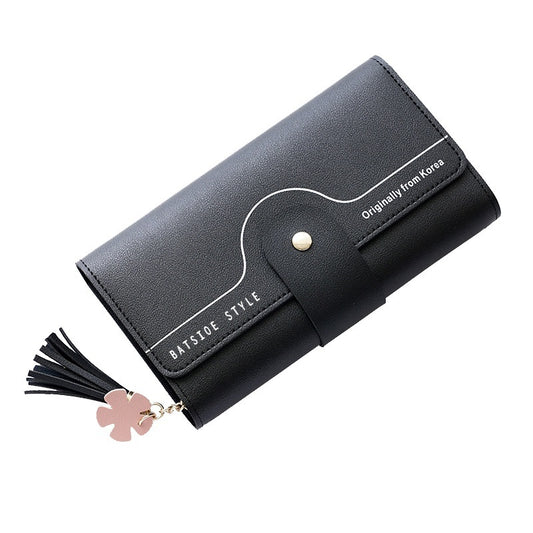 Geometric Letter Buckle Clutch Bag With Tassel And Petal Design For Young Women