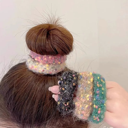 Women's Simple Plush Color Large Intestine Hair Ring