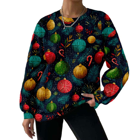 Digital Printing Pattern Shading Fashion Trend Round Neck Long Sleeve Sweater