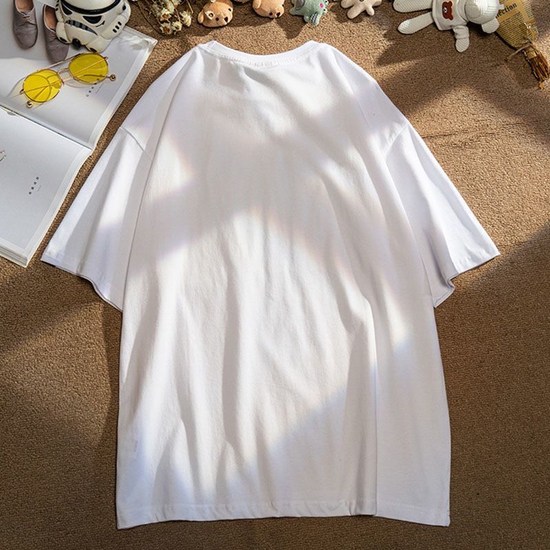 Student Summer Loose Ins Casual Round Neck Bottoming Shirt