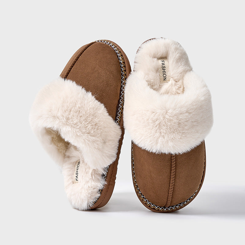 Indoor Home Non-slip Plush Thermal Base Men's Cotton Slippers