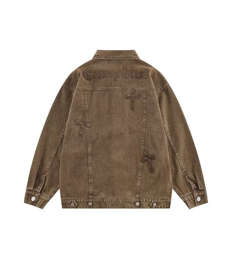 Embroidery Trend Loose Bf Street Versatile Denim Jacket