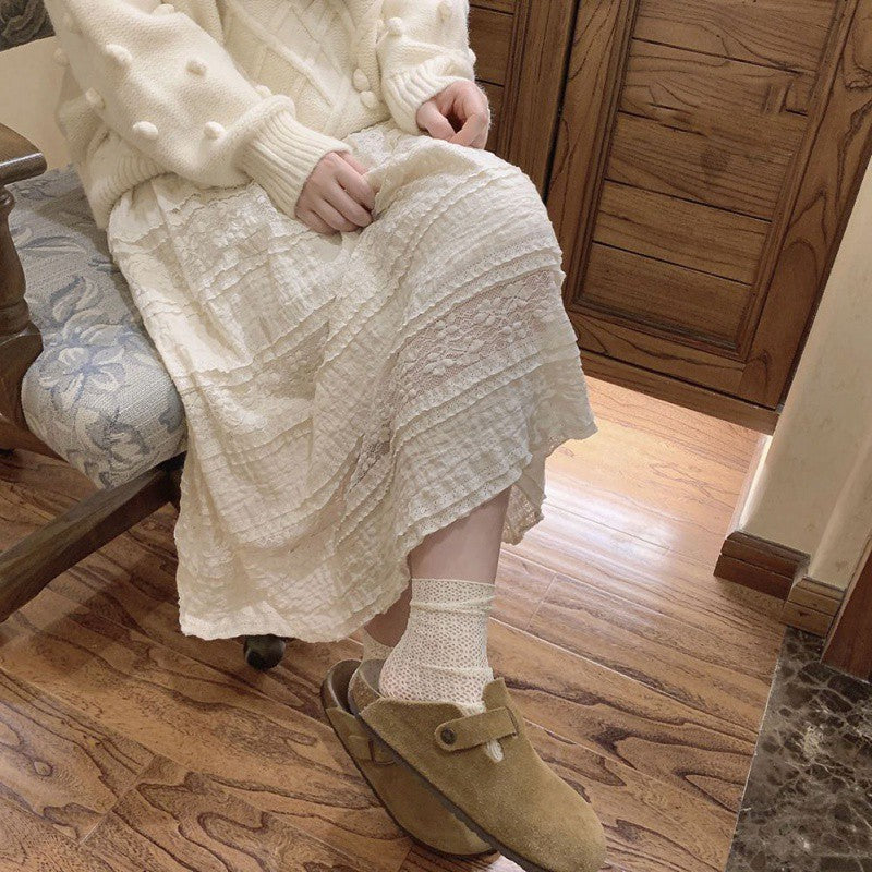 Design Sense Stitching Skirt Women's Springsummer Gentle Drape