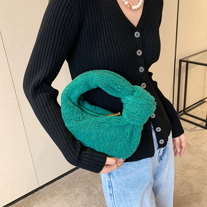 Plush Fashion Hand Carry Simple Bag Women's All-match Casual