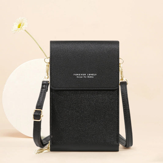 Women's Fashionable Crossbody PU Leather Touch Screen Mobile Wallet