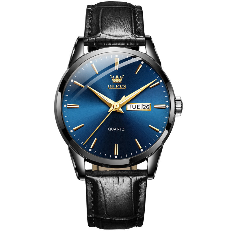 Dual Calendar Couple Quartz Watch