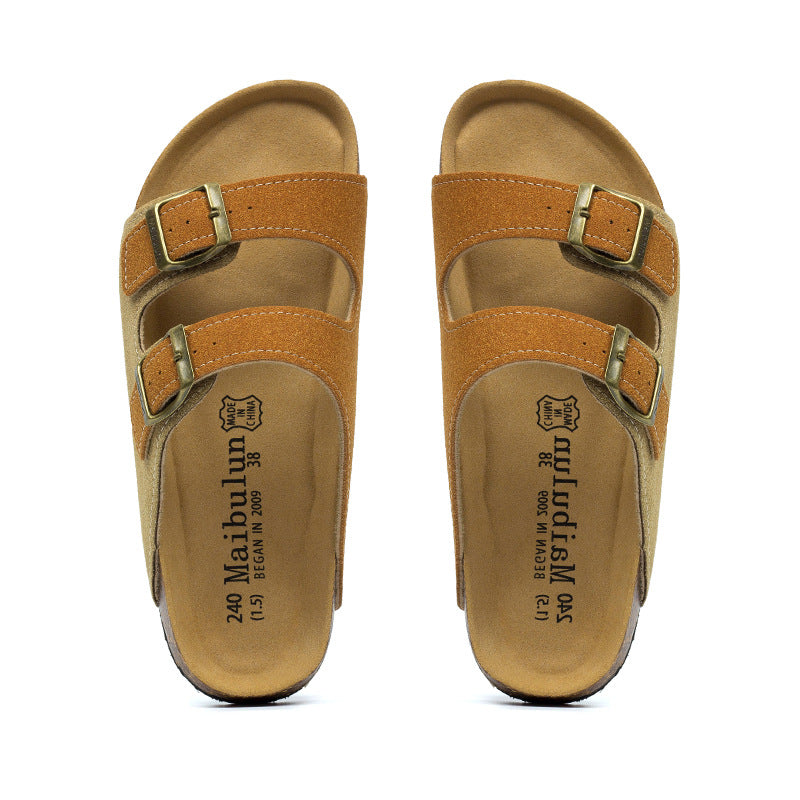 Flat Anti-slip Cork Slippers For Men And Women