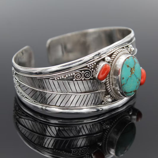 Mode-smykker boheme-stil turkis vintage-mønster armbånd