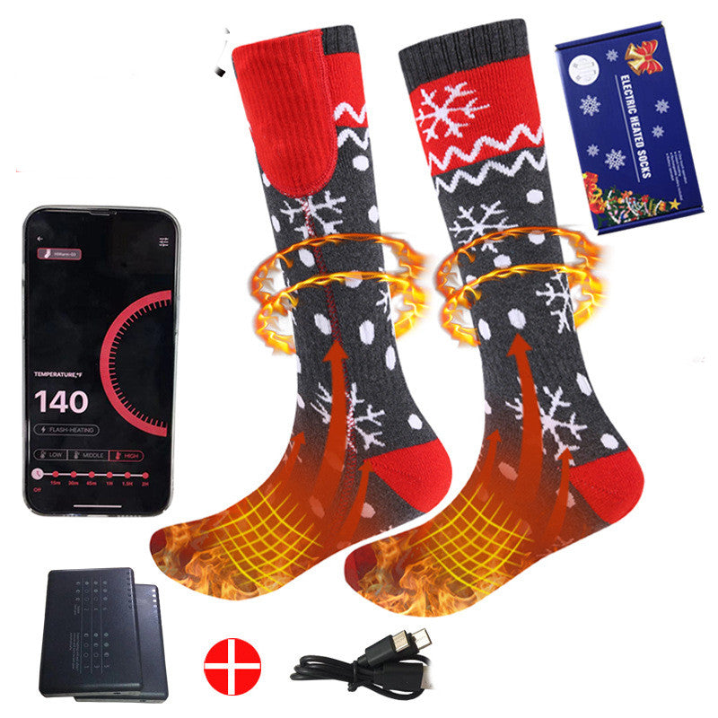 Outdoor Riding Ski Heating Socks USB