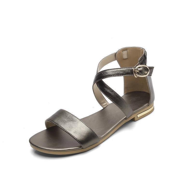 Fashion Personality Leather Lady Sandals Large Size