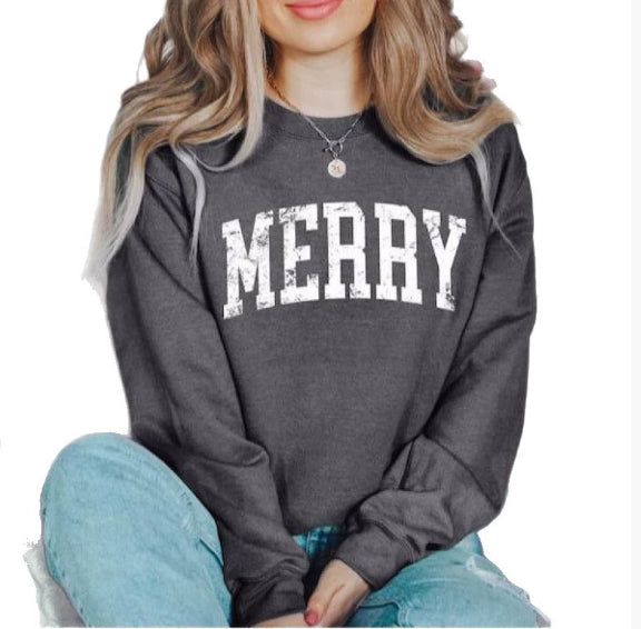 Casual Women's MERRY Letter Print Sweatshirt