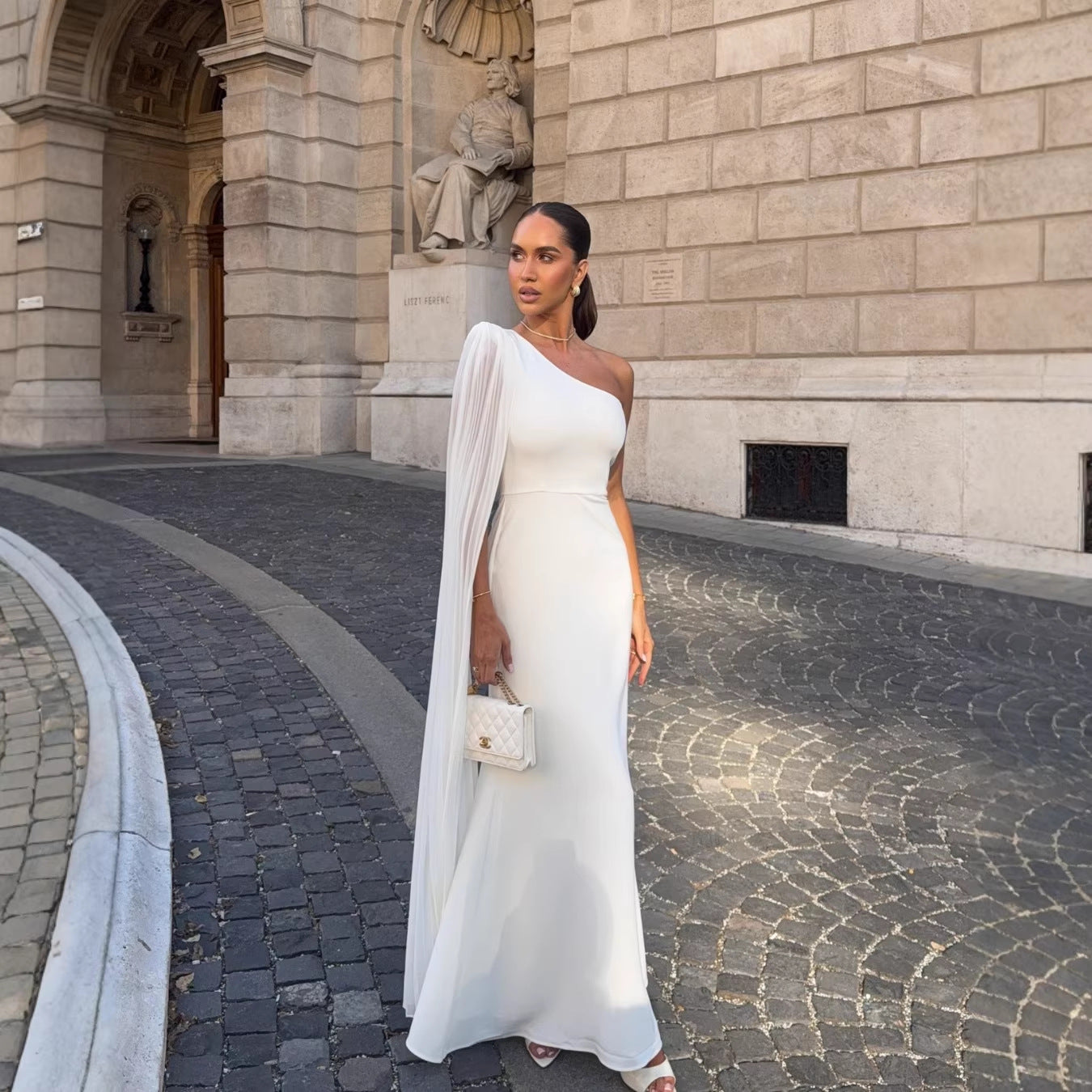 Draped Off The Shoulder Long Dress For Women