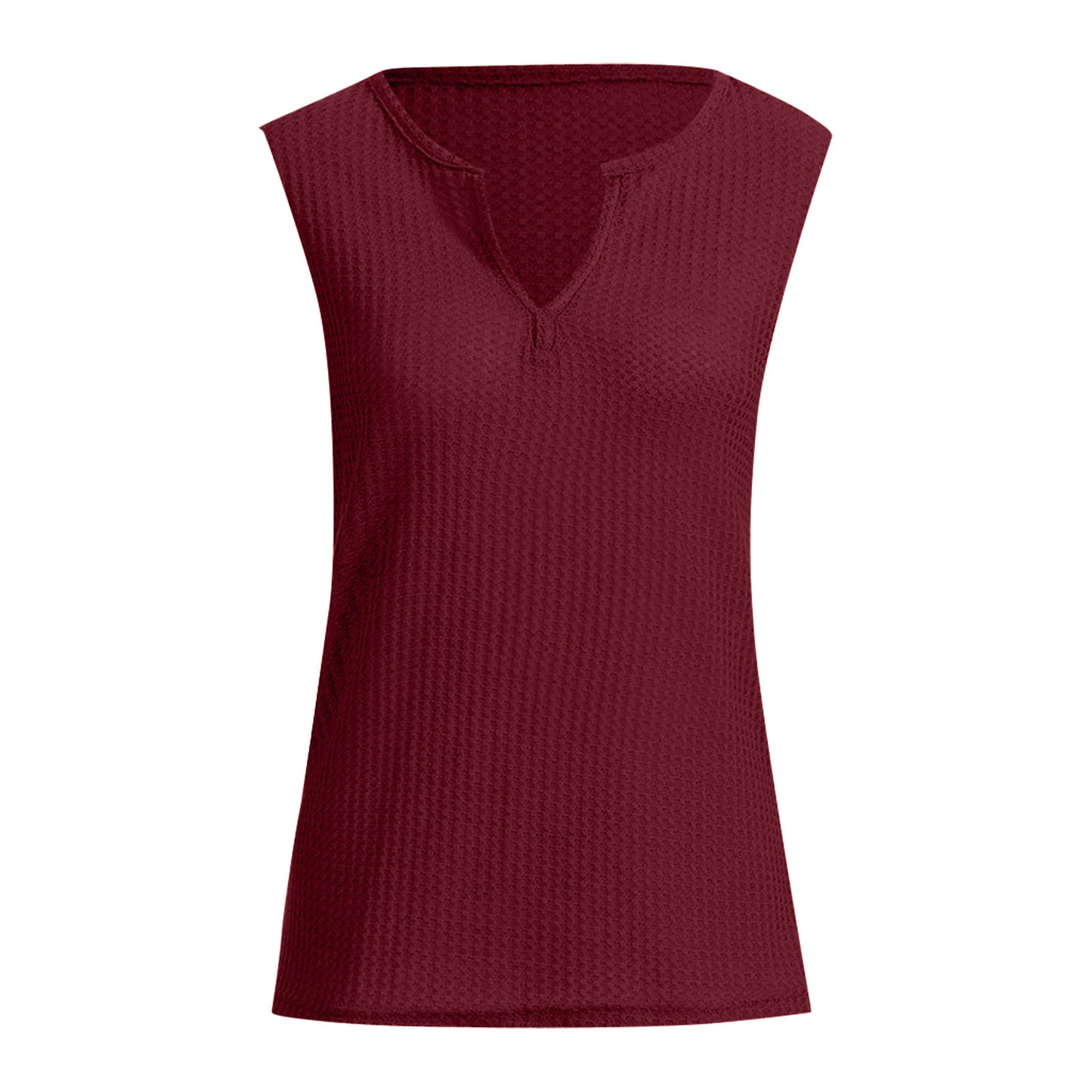Plus Size Women's Waffle Casual Loose Vest