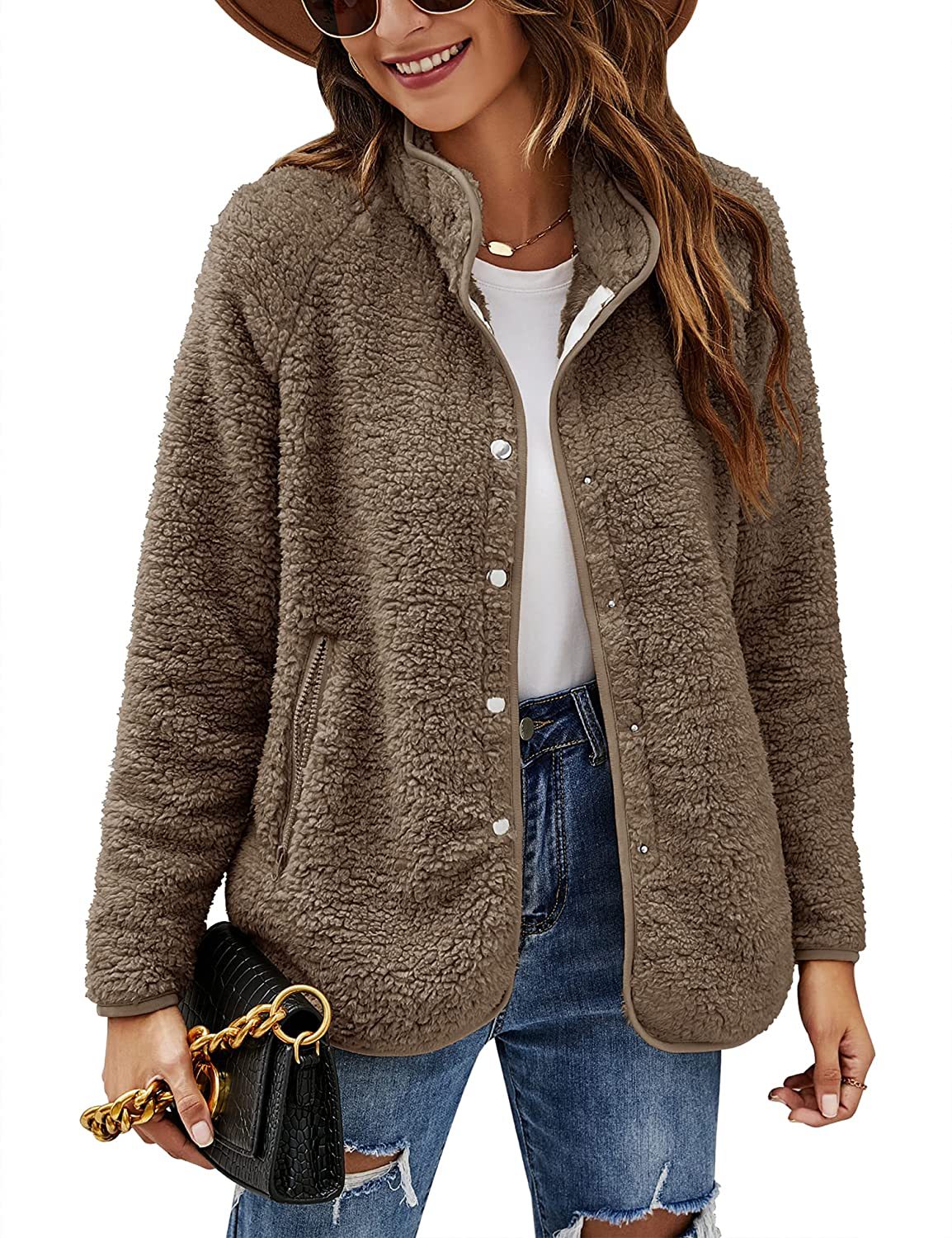 Women's Autumn And Winter Furry Jacket Coat Single-breasted
