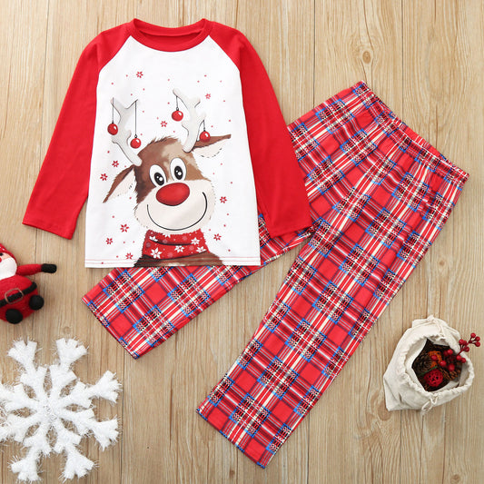 Printed Long-sleeved Pajamas And Home Clothes Christmas Set