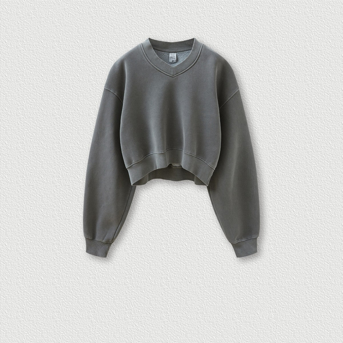 Vintage Wash And Fleece V-neck Hoodie