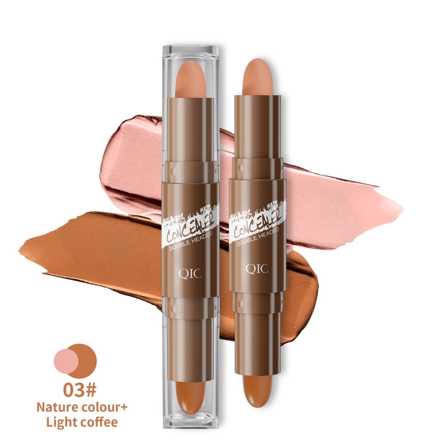 Double-headed Contour Stick Modified To Brighten Facial Shadow Highlights