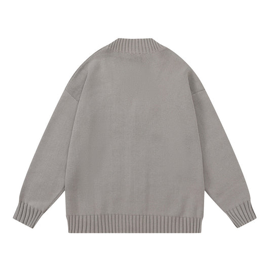 Spring And Autumn American V-neck Knitted Cardigan Sweater