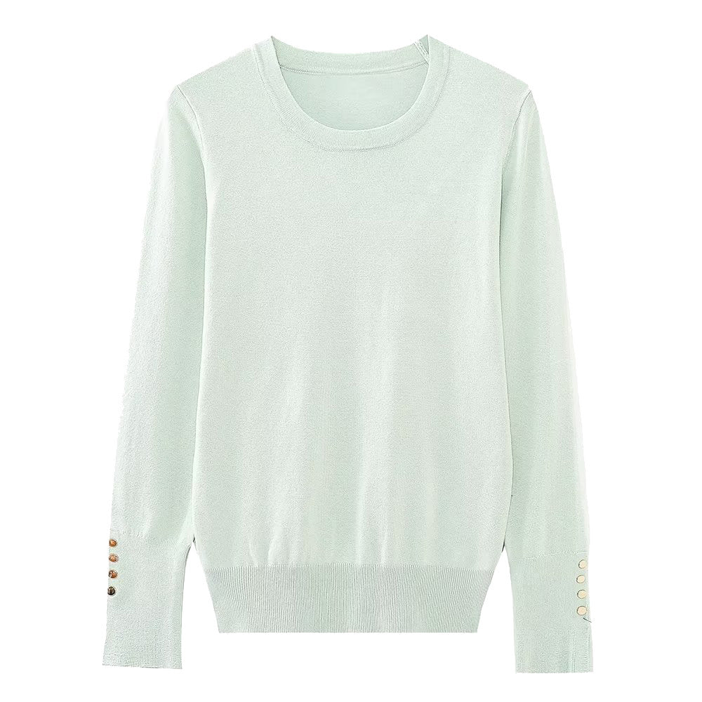 Women's Round Neck Slim Bottoming Basic Sweater