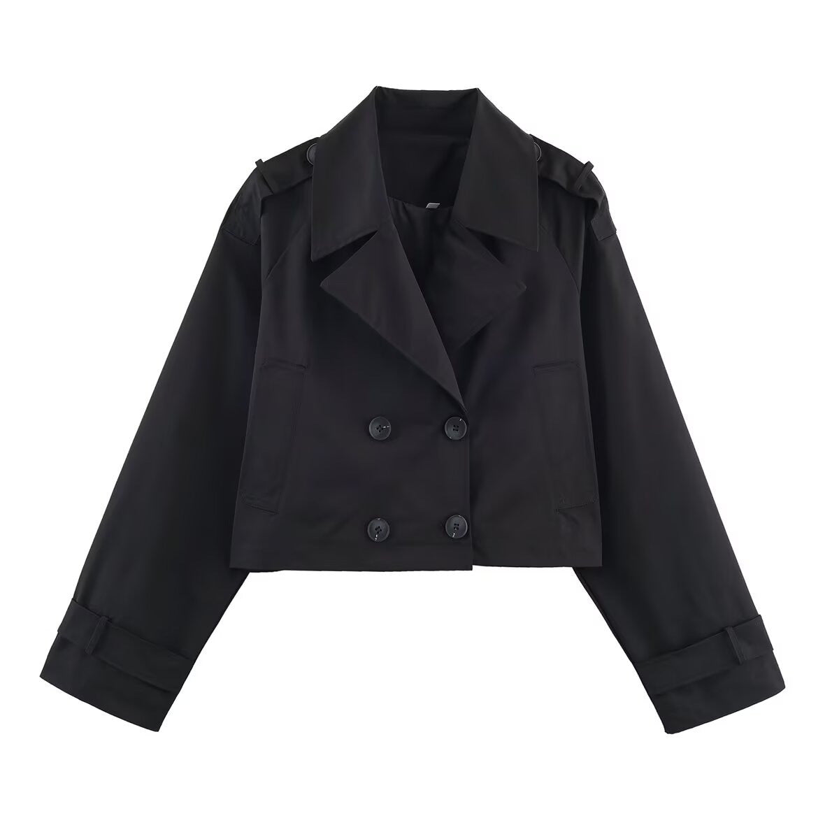 Sleek Slim Fit Short Trench Coat Jacket
