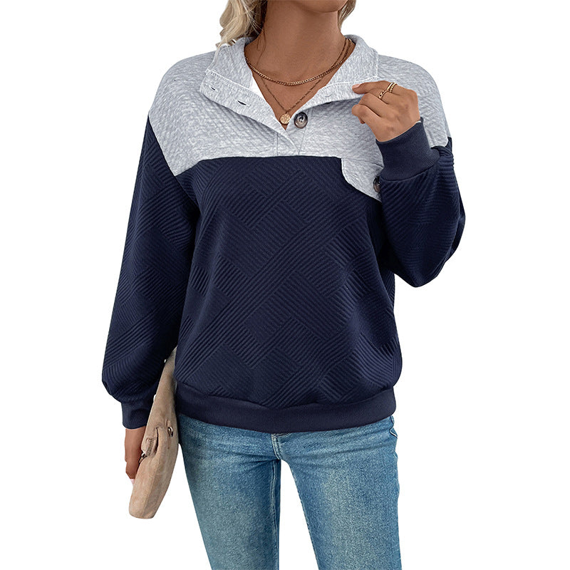 Reversfarvet Matchende Langærmet Sweater til Kvinder